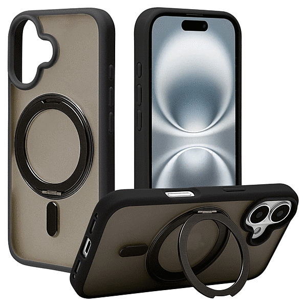 ZEROSAFE Circle Magsafe対応 360°回転スタンドケース フロストブラック