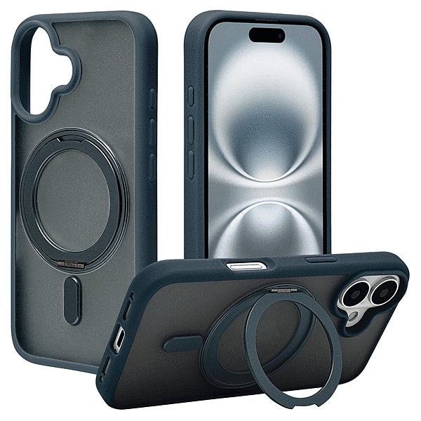 ZEROSAFE Circle Magsafe対応 360°回転スタンドケース フロストネイビー