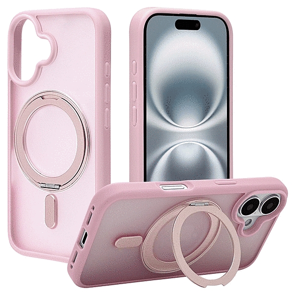 ZEROSAFE Circle Magsafe対応 360°回転スタンドケース フロストピンク