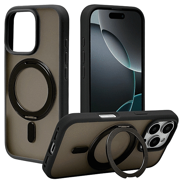 ZEROSAFE Circle Magsafe対応 360°回転スタンドケース フロストブラック