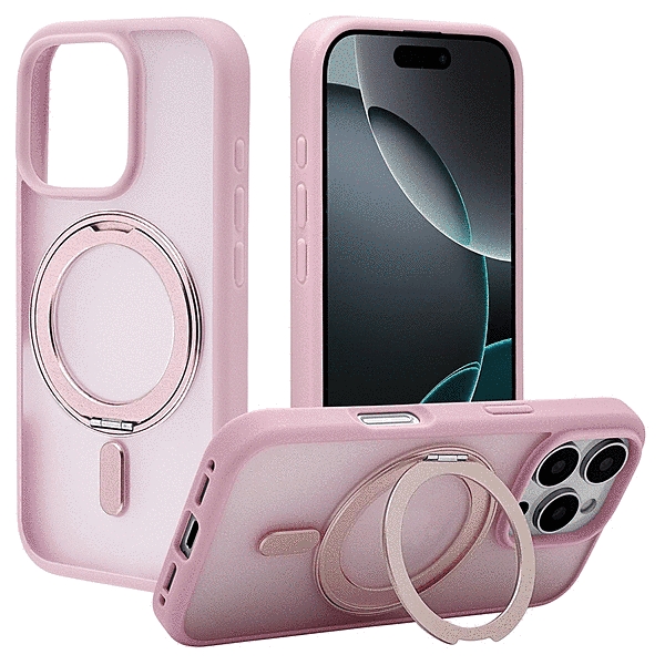 ZEROSAFE Circle Magsafe対応 360°回転スタンドケース フロストピンク