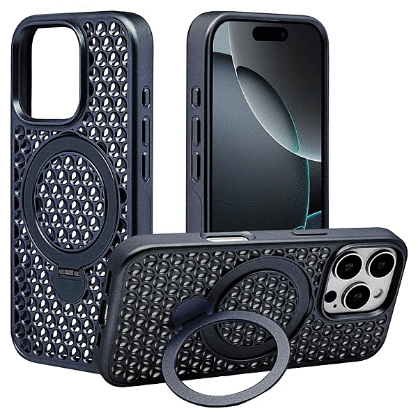 ZEROSAFE Mesh Magsafe対応 360°回転スタンドケース ミッドナイト