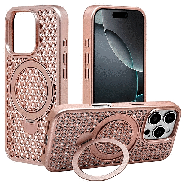 ZEROSAFE Mesh Magsafe対応 360°回転スタンドケース ピンク