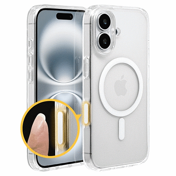 ハイブリッドケース カメラコントロール 磁力充電対応 クリア