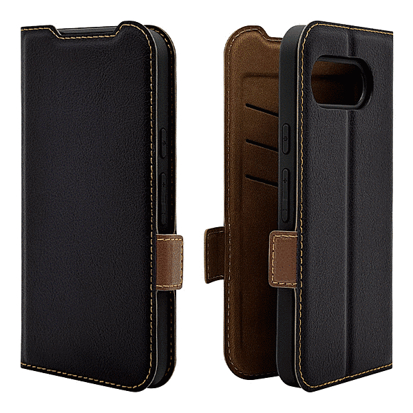 薄型手帳サイドマグネットケース 衝撃吸収 ブラック/ブラウン
