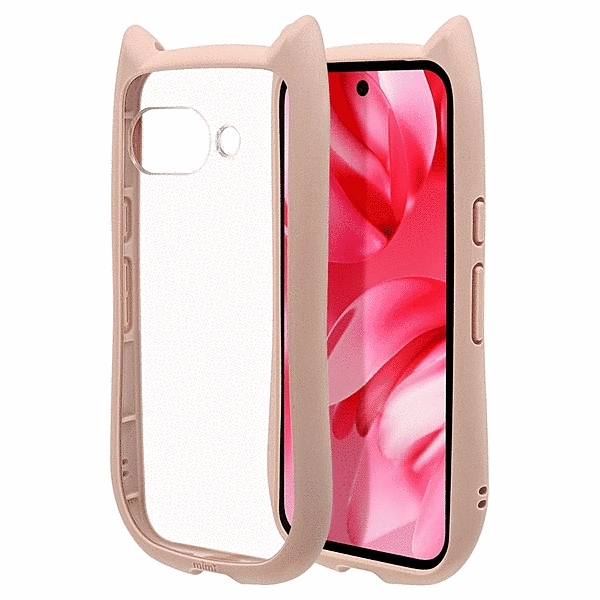 mimi 猫耳ハイブリッドケース TPU/PC MIL規格準拠 スモーキーピンク