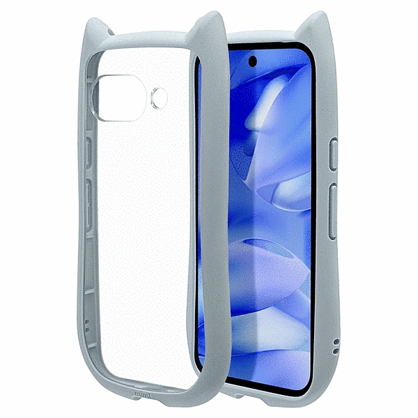 mimi 猫耳ハイブリッドケース TPU/PC MIL規格準拠 スモーキーブルー