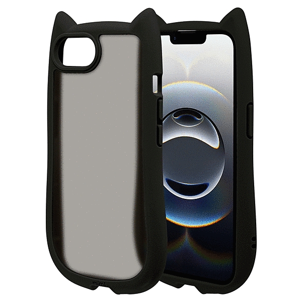 mimi 猫耳ハイブリッドケース TPU/PC MIL規格準拠 ブラック/フロストブラック