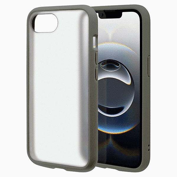 FLEXGUARD ハイブリッドケース TPU/PC グレー/フロストホワイト