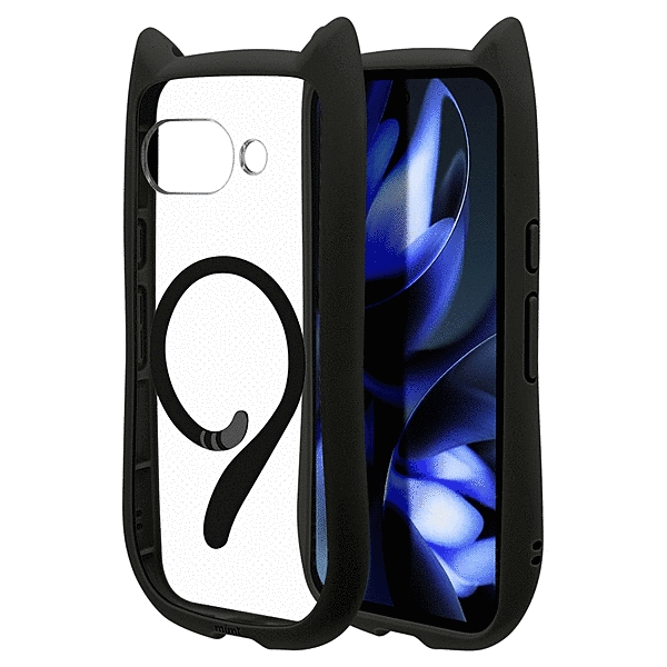 mimi 猫耳ハイブリッドケース TPU/PC ワイヤレス充電対応 MIL規格準拠 ブラック