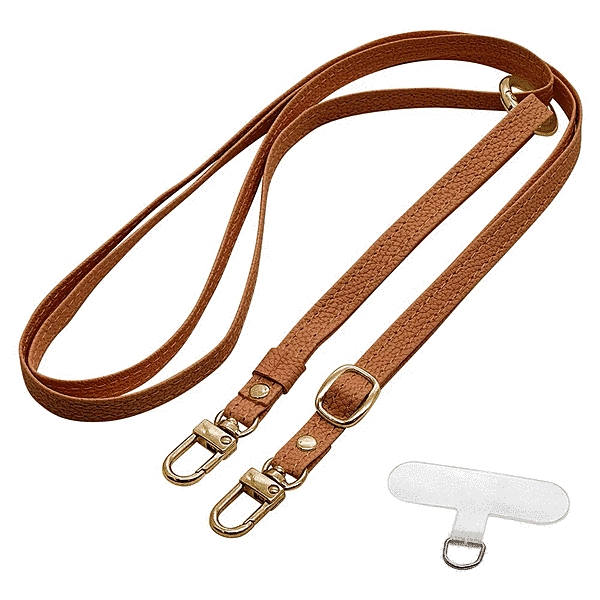 PUショルダーストラップ 2Way ハンドストラップ切り替え ストラップホルダーシートセット ブラウン