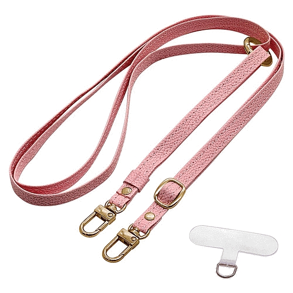 PUショルダーストラップ 2Way ハンドストラップ切り替え ストラップホルダーシートセット ピンク