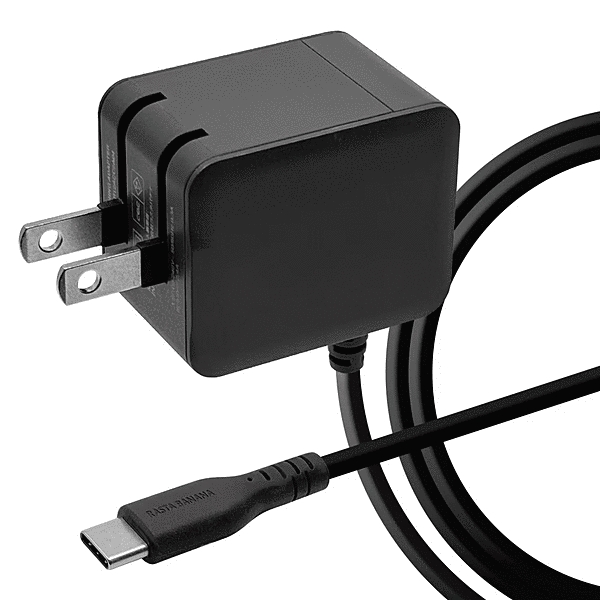 AC充電器 ケーブル直mini-breaker付Type-C 2.4A 1.2m チャコールグレー