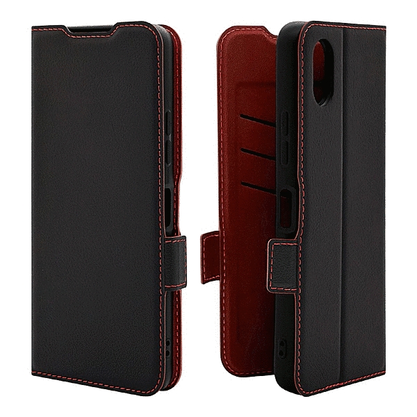 薄型手帳サイドマグネットケース ブラック/レッド