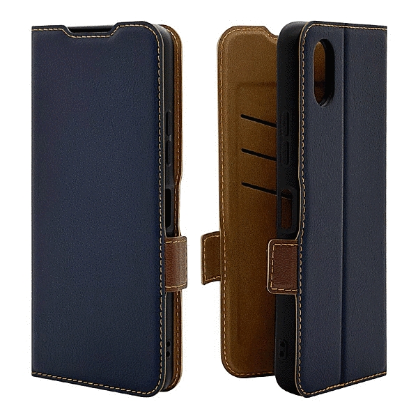 薄型手帳サイドマグネットケース ネイビー/ブラウン