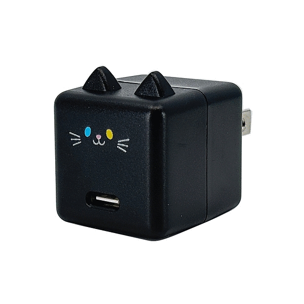 モバにゃー ちびーず AC充電器Type-C 5V/1.5A ごま