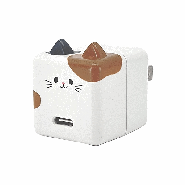 モバにゃー ちびーず AC充電器Type-C 5V/1.5A こはく