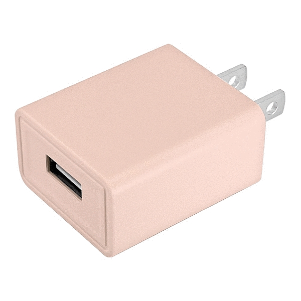 AC充電器 USB-Aポート 2A 理美容パッケージ スモーキーピンク