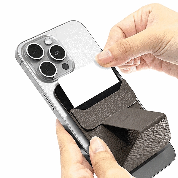 MagSafe対応 カードポケット スタンド機能付き グレー