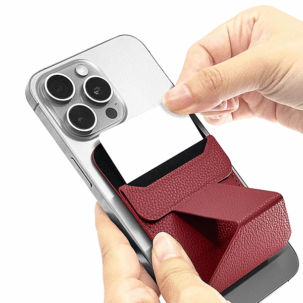 MagSafe対応 カードポケット スタンド機能付き レッド