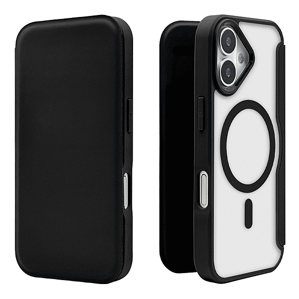 ハイブリッド 手帳ケース 磁力充電対応 ブラック