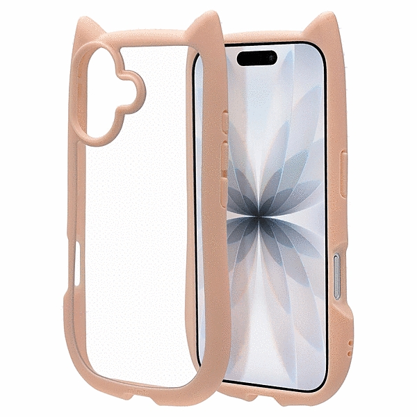 mimi 猫耳ハイブリッドケース TPU/PC MIL規格準拠 スモーキーピンク