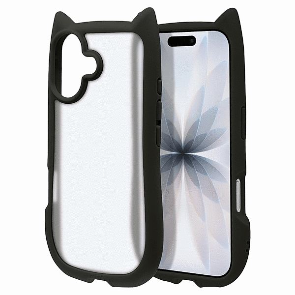 mimi 猫耳ハイブリッドケース TPU/PC MIL規格準拠 ブラック/フロストブラック