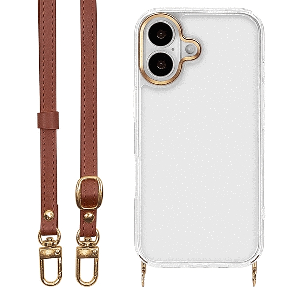 iLBe ショルダーストラップ付きハイブリッドケース ブラウン