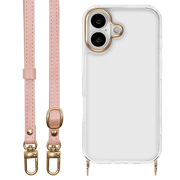 iLBe ショルダーストラップ付きハイブリッドケース ピンク