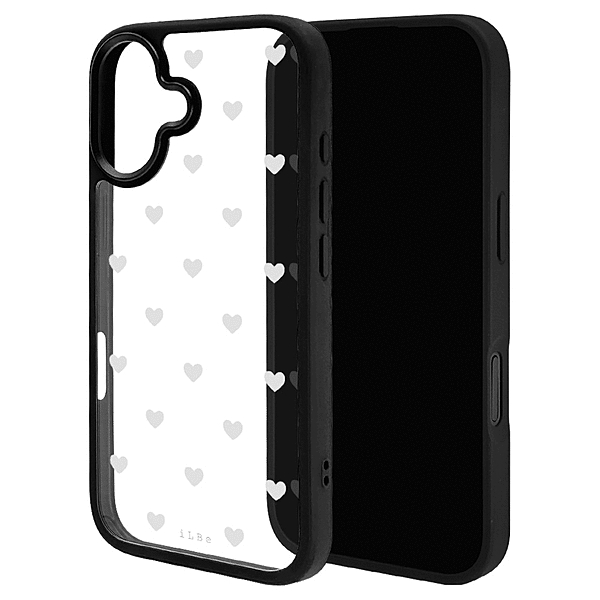 iLBe ハートパターン ハイブリッドケース ホワイト