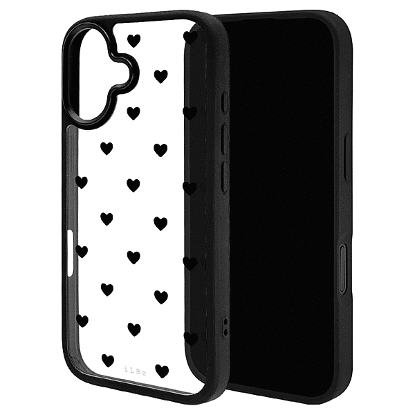 iLBe ハートパターン ハイブリッドケース ブラック