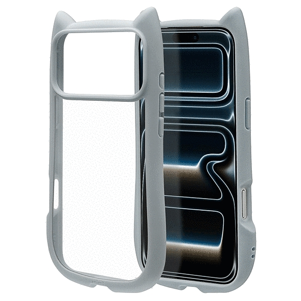 mimi 猫耳ハイブリッドケース TPU/PC MIL規格準拠 スモーキーブルー