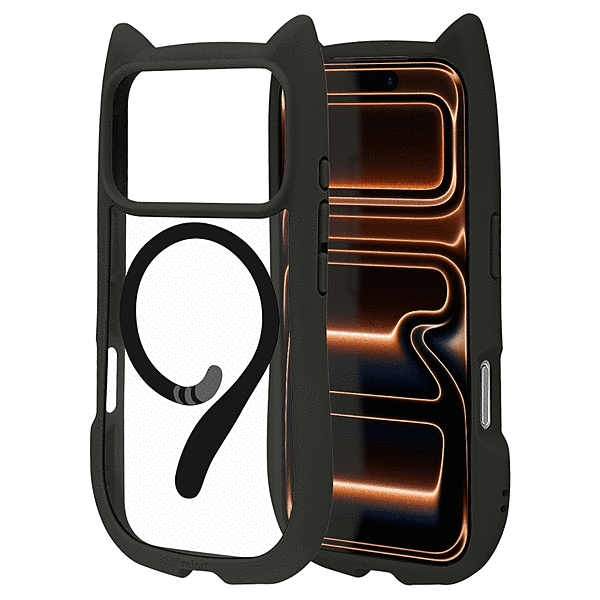 mimi 猫耳ハイブリッドケース TPU/PC ワイヤレス充電対応 MIL規格準拠 ブラック