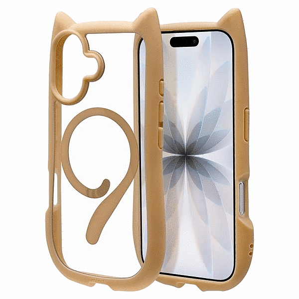 mimi 猫耳ハイブリッドケース TPU/PC ワイヤレス充電対応 MIL規格準拠 トープ