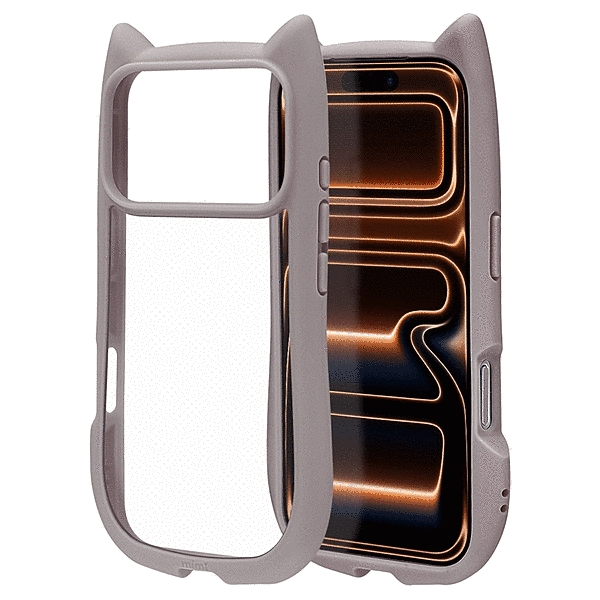 mimi 猫耳ハイブリッドケース TPU/PC MIL規格準拠 アッシュグレー
