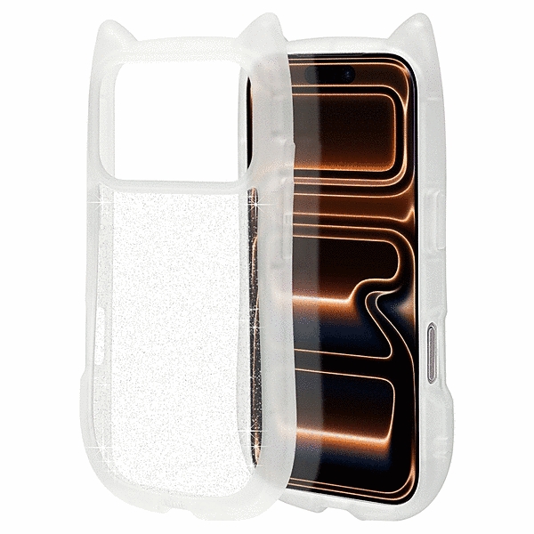 mimi 猫耳ハイブリッドケース TPU/PC MIL規格準拠 クリアゴールド