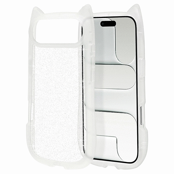 mimi 猫耳ハイブリッドケース TPU/PC MIL規格準拠 クリアゴールド