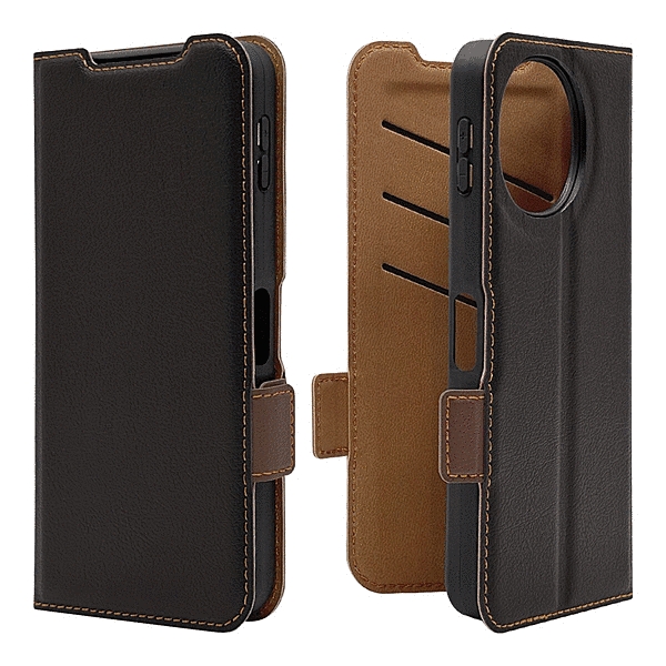 薄型手帳サイドマグネットケース ブラック/ブラウン