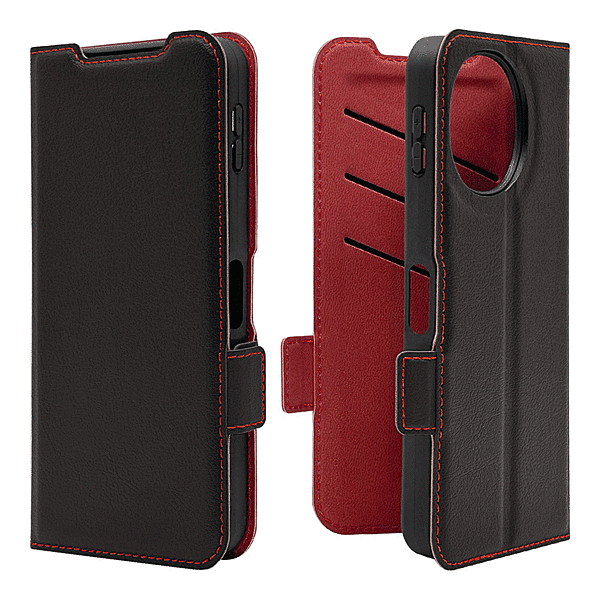 薄型手帳サイドマグネットケース ブラック/レッド