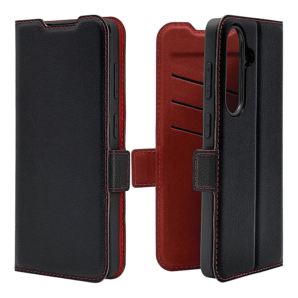 薄型手帳サイドマグネットケース ブラック/レッド