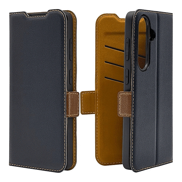 薄型手帳サイドマグネットケース ネイビー/ブラウン