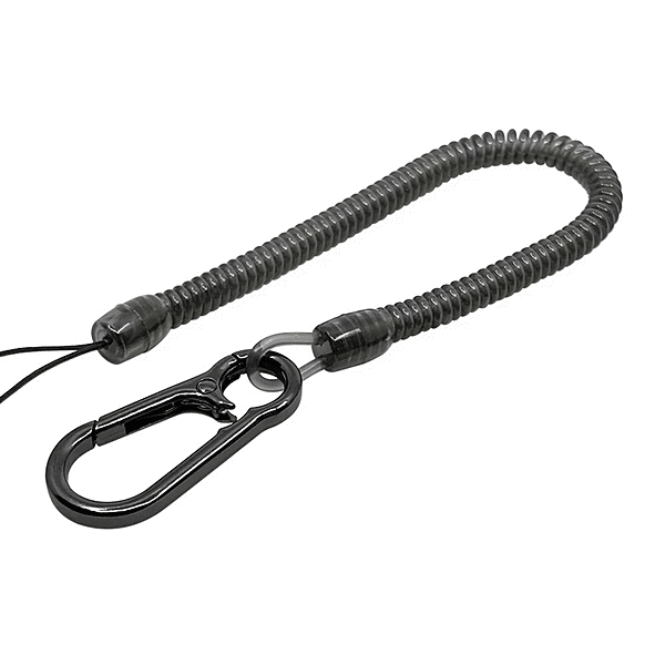 コイルストラップ カラビナ ロング ブラック