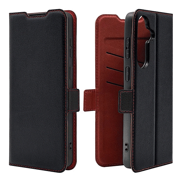 薄型手帳サイドマグネットケース ブラック/レッド