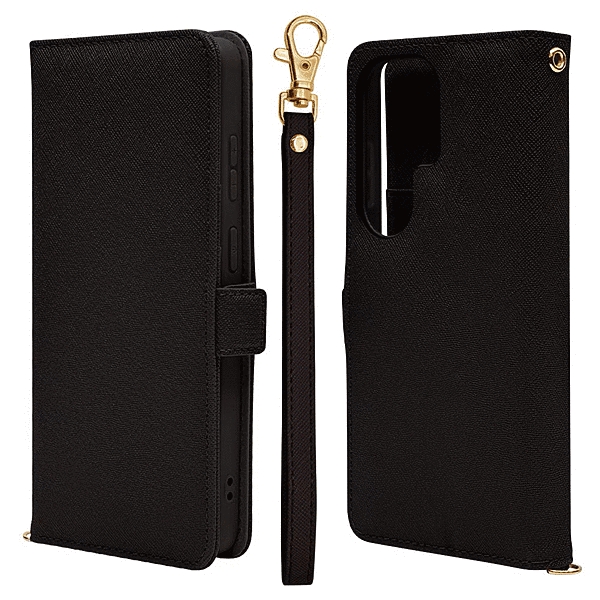 ハンドストラップ付手帳 ブラック