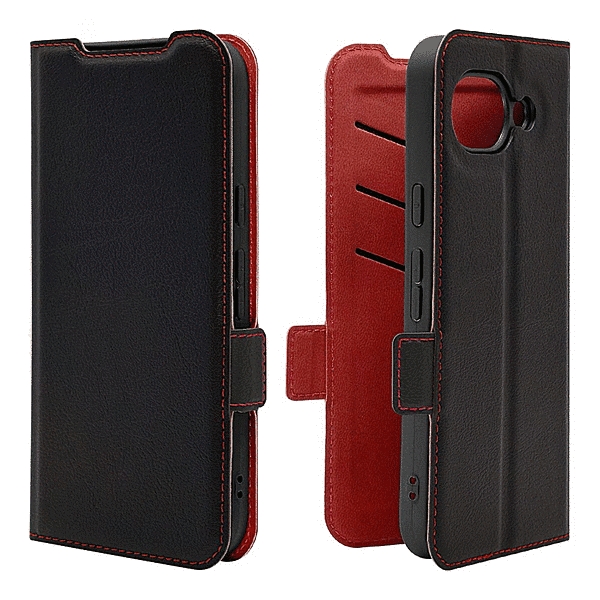 薄型手帳サイドマグネットケース ブラック/レッド