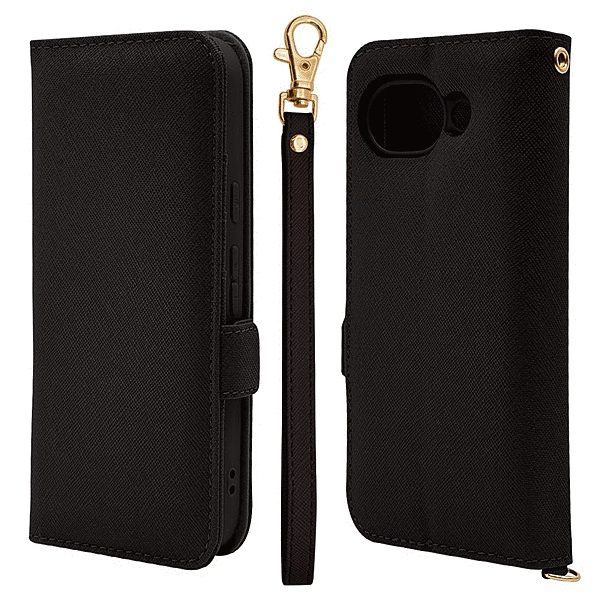 ハンドストラップ付手帳 ブラック