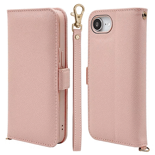ハンドストラップ手帳ケース ライトピンク