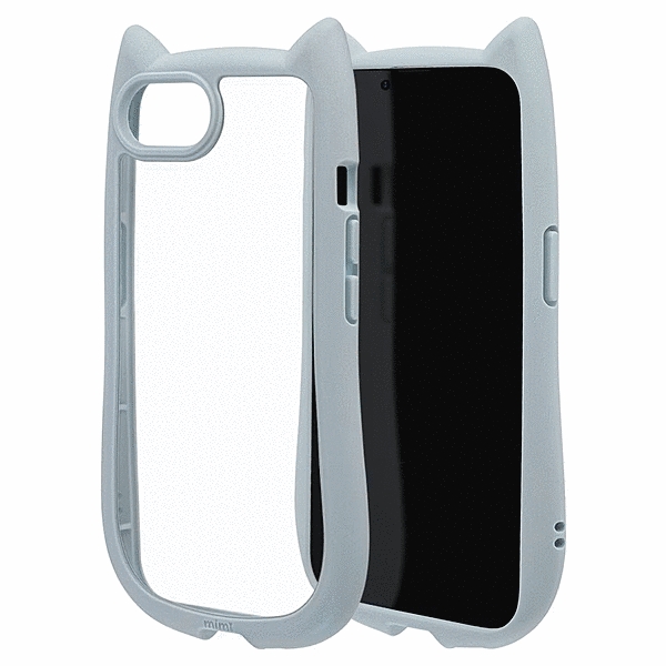 mimi 猫耳ケース TPU/PC スモーキーブルー