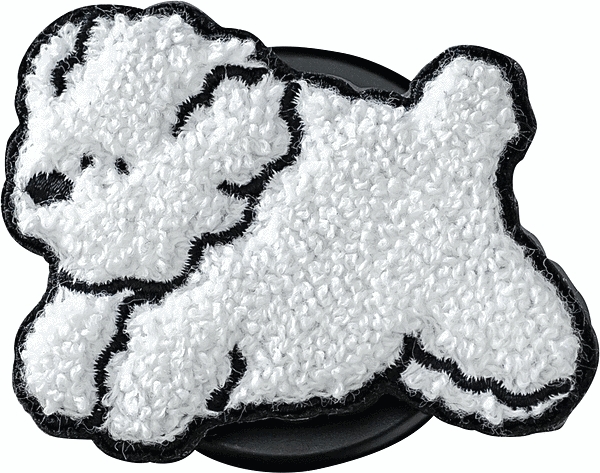 Magsafe対応スマホグリップ 刺繍タイプ しろくま(はしる)