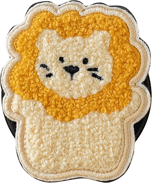 Magsafe対応スマホグリップ 刺繍タイプ ライオン(ハグ)